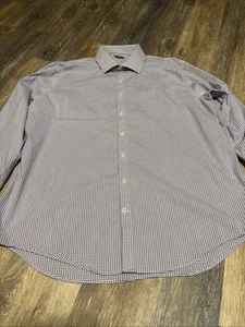 Kenneth Cole Reaction Slim Fit XL Men's Dress Shirt 17 32/33 Pink/Blue Check - Picture 1 of 10