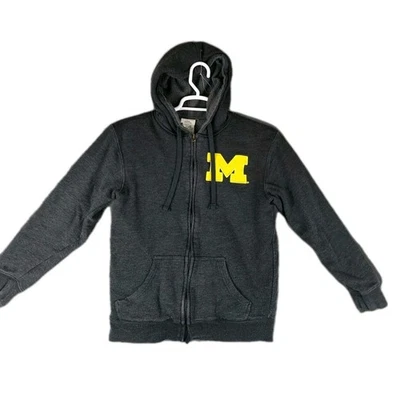 Michigan Wolverines Hoodie Mens Small Grey Pro Edge Hooded Sherpa  Sweater  NCAA - Image 1 of 4