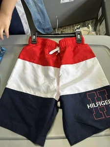 Tommy Hilfiger Block Drawstring Board Shorts Boys L(16/18) Tommy Red Back Pocket - Picture 1 of 2