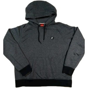 Nike Pullover Hoodie Mens Size Large Gray Logo Athleisure Lounge Fleece - Picture 1 of 9