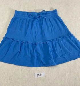 Primark Cares Rock Damen Größe 4 Blau Rüschensaum Kordelzug Freizeit Leicht - Bild 1 von 8