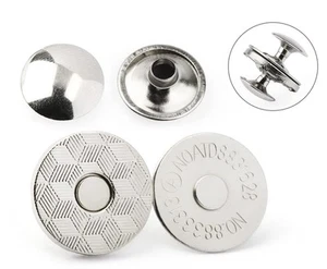 40Sets 18mm Thin Style Magnetic Button Snaps Double Rivet Closures Round Clas... - Picture 1 of 1