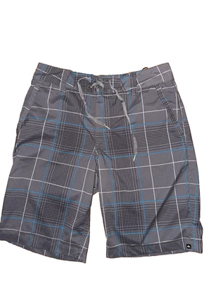 Mens Size 30 Quicksilver Grey Plaid Board Shorts Summer - Image 1 of 3