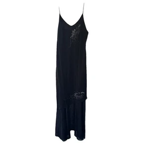 Parco Vintage Damen schwarz Lagenlook Spaghettiträger langes festliches Kleid Gr. 2XL - Bild 1 von 5