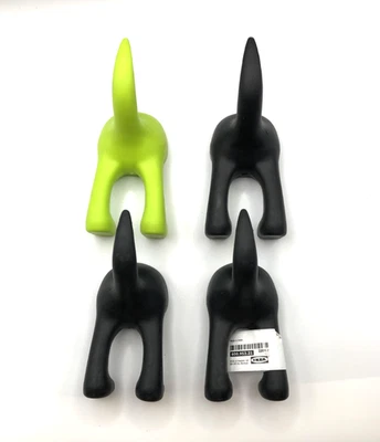 Juego de 4 ganchos de pared IKEA para perros negro y verde Foto 1 de 4