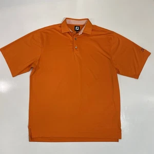 TITLEIST FOOTJOY POLO GOLF SHIRT MEN’S LARGE ORANGE BLUE PERFORMANCE ACTIVEWEAR - Picture 1 of 4