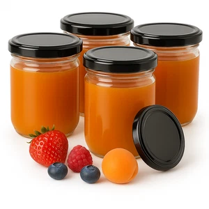 50 x Sturzgläser 210 ml Marmeladenglas Einmachglas To66 Schwarz Einweckgläser - Bild 1 von 3