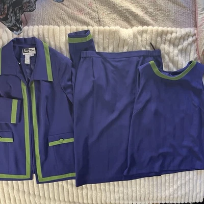 Traje para mujer BEN MARC 3-ps púrpura/verde talla 16 Foto 1 de 4