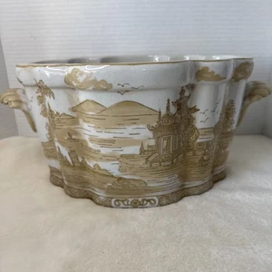 Japanese Satsuma Style Planter or Vase 14” x 6.5” - Picture 1 of 13