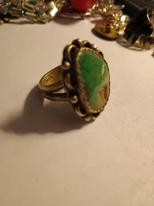 Sterling Silber beschädigt Türkis KLOBIG Old Pawn Ring Herren Größe 10 (20gr) D - Bild 1 von 6