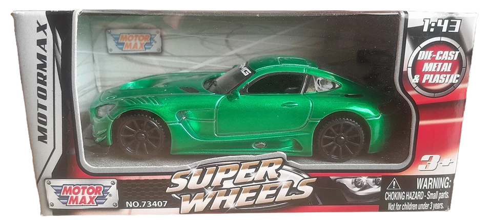 Modellino auto MotorMax Mercedes AMG GT3 verde scala 1:43 pressofuso da 4... - Immagine 1 di 2
