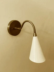 Handcrafted Mid-Century Modern Raw Brass Wall Sconce - Picture 1 of 8