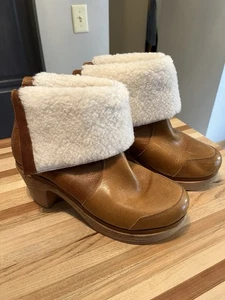 Botas Zueco Calou Stokholm Funky Mujer 41 Marrón Claro Cuero Envejecido Cremallera Trasera - Imagen 1 de 14