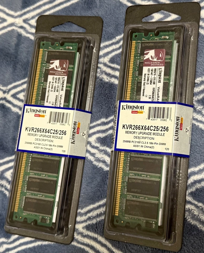 Kingston ValueRAM 256 MB DIMM 266 MHz DDR Memory (KVR266X64C25/256) NEW - Image 1 of 1