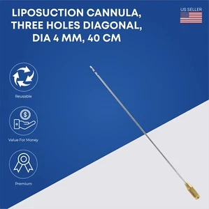 Cánulas de Liposucción 3 Agujeros Diagonales 4 mm Diámetro Transferencia de Grasa Grado Alemán - Imagen 1 de 2