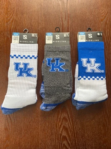 Kentucky Wildcats Premium Full Knit M/L Crew Socks (Fits Size 6-12) Three-Pack Cover
