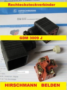 2 psc Stecker Leitungsdose Winkelstecker HIRSCHMANN 3-polig + E GDM 3009 J - Picture 1 of 4