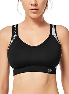 Damen Sport BH Starker Halt Große Größen Gekreuzt Rücken Bügellos für Laufen ... - Bild 1 von 9