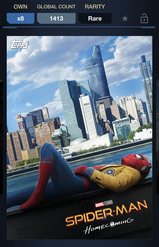 Topps Marvel Collect DIGITAL HOMECOMING POSTER SPIDER-MAN 002 - Image 1 of 1
