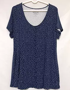 Top donna Torrid Super Soft Knits 2021 1x blu navy a pois con cuciture sul davanti - Foto 1 di 7