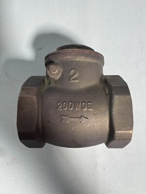Midland 2" NPT Brass Threaded Swing Check Valve 6VDT8 Plumbing Fitting 200WOG - Image 1 of 4