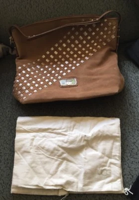 Bolsa de mão UGG Kayte tecido hobo camurça castanha NOVA - Imagem 1 de 4