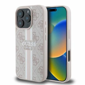 Custodia iPhone 16 Pro Max Guess ecopelle rosa logo compatibile MagSafe - Foto 1 di 4