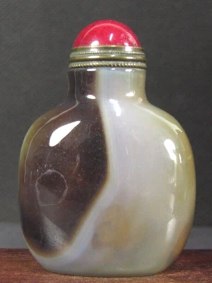 Botella de tabaco de ágata marrón claro chino Foto 1 de 4