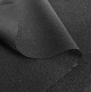 Jersey Stretch Ferro Fusibile Lavorato a Maglia Interfacciato in NERO - venduto al metro - Foto 1 di 4