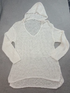 Pure J Jill Damen Medium weiß Tunika Shirt Fischer offen Häkel Coverup Küste - Bild 1 von 10