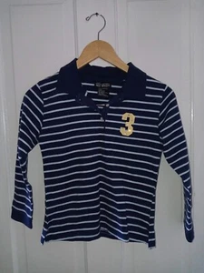 Vintage Damen Junior gestreiftes 3/4 Ärmel gestreiftes Poloshirt Größe M 7/9 90er Y2K - Bild 1 von 5