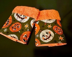 Happy Halloween Orange Bath Washcloths New - Picture 1 of 1