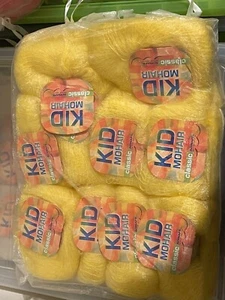 Bag of 10 Yellow Kid Mohair wool New in Perfect condition - Picture 1 of 2