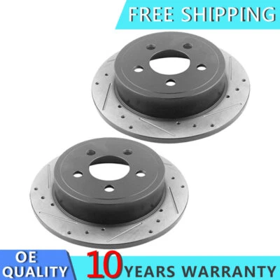 For Toyota Highlander Sienna 2017 2018 2019 3.5L V6 Rear Drilled Brake Rotors - Image 1 of 4