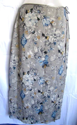 Falda Larga Dana Buchman 100% Seda Estampado Floral Talla 4P Foto 1 de 4