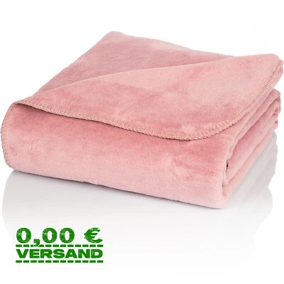 Glart U1R Kuscheldecke Baumwolle Altrosa 130x170cm Sofadecke warm weich - Bild 1 von 4