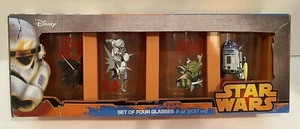 SET/4 Disney STAR WARS 8 OZ DRINKING GLASSES NIB! - Picture 1 of 2