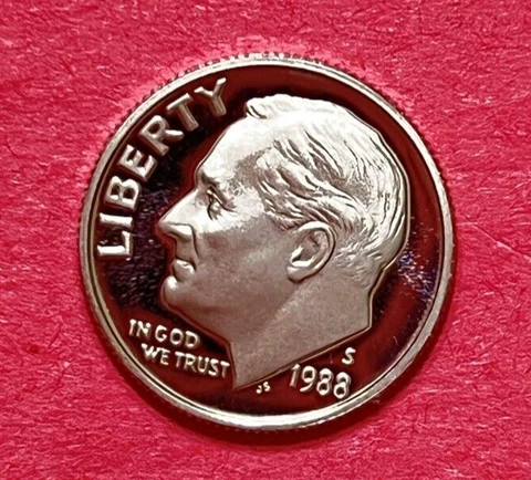 1988 S Roosevelt Dime GEM DEEP CAMEO PROOF Cover