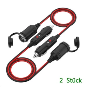 2 Stück Auto Zigarettenanzünder Stecker KFZ Steckdose Verlängerungskabel Kabel# - Bild 1 von 1