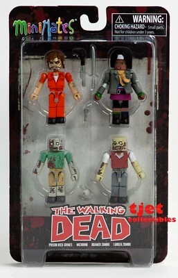 Minimates The Walking Dead Grimes, Michonne, Zombie x2 paquete de 4 2012 nuevo Foto 1 de 4