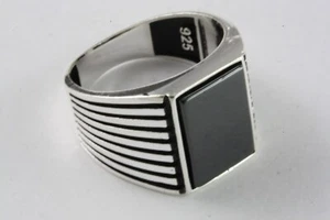 HERRENRING ONYX SIEGELRING BIKER SILBERRING ECHT 925 SILBER / 465 - Bild 1 von 4