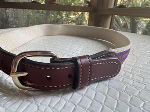 Clemson South Carolina Gürtel Herren 26-27 Leder Canvas Palmetto State Tree Messing - Bild 1 von 13