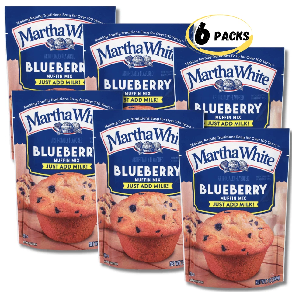 Mezcla de magdalenas Martha White Blueberry 7 oz - PAQUETE DE 6 Foto 1 de 1