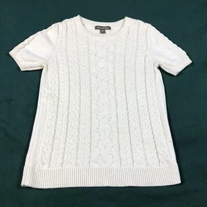 Tommy Bahama Chunky Knit Top Womens Extra Small White Short Sleeve Crew Neck - Picture 1 of 10