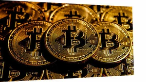 Leinwand Bitcoins Gold Bilder Wandbilder - Hochwertiger Kunstdruck - Bild 1 von 8