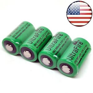 4x 800mAh 3.0V Rechargeable Battery For UltraFire CR2 15270 15266 USA STOCK NEW