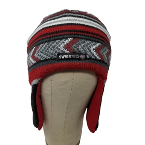 Swiss Tech Boys Beanie Cap Hat Nordic Fair Isle Pattern Multi OSFM - Picture 1 of 11