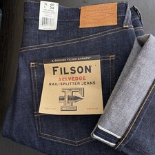 Filson Jeans Men 40 x 34 Selvedge Rail Splitter Straight Denim CC Filson USA New