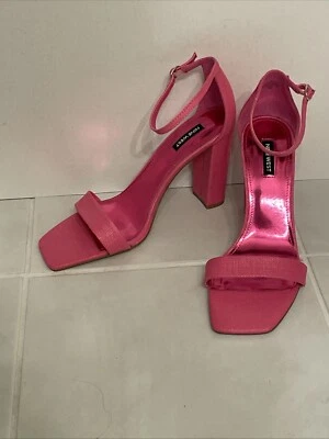 Nine West Pink Sandals Marrie Block Heel Womens Size 12 - Image 1 of 4