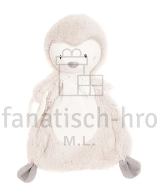 PUSBLU Schmusetuch Pinguin mit Beißring Baby Kuscheltuch DM grau / beige 383706